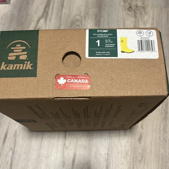 Kamik Yellow Rain Boots NIB Kids 1 Stomp - Picture 2 of 4
